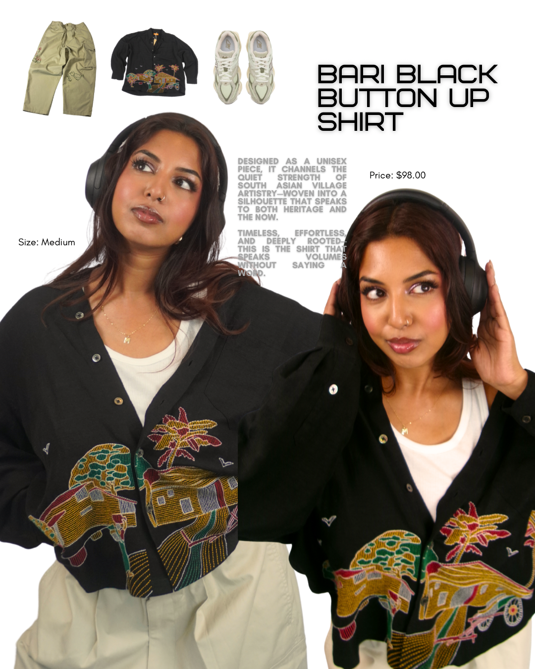 Bari Black Button Up Shirt
