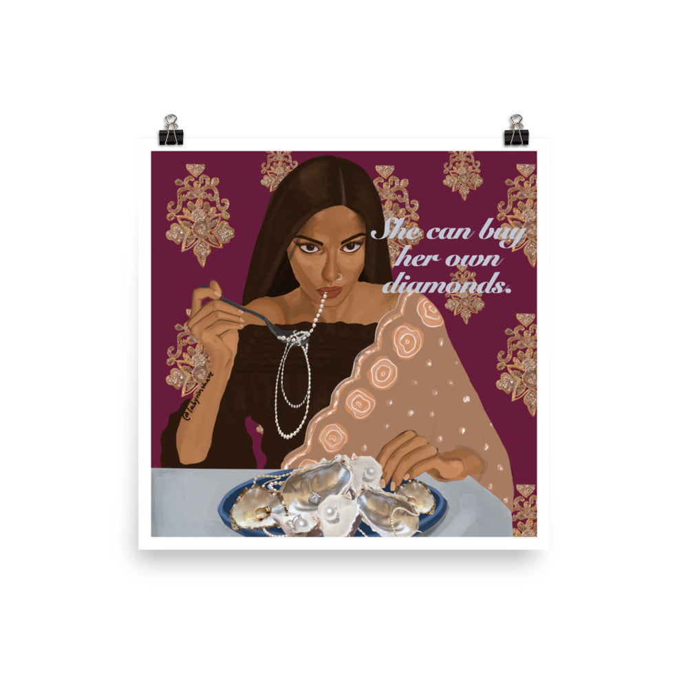 "She Can Buy Her Own Diamonds" Poster