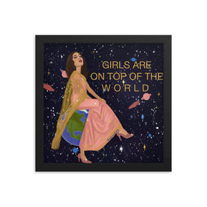 "Girls Are On Top Of The World" Framed Poster
