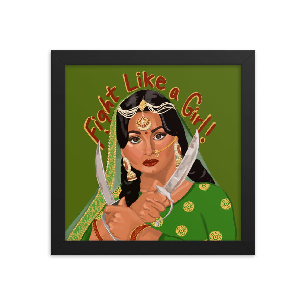 "Fight Like a Girl!" Framed Poster